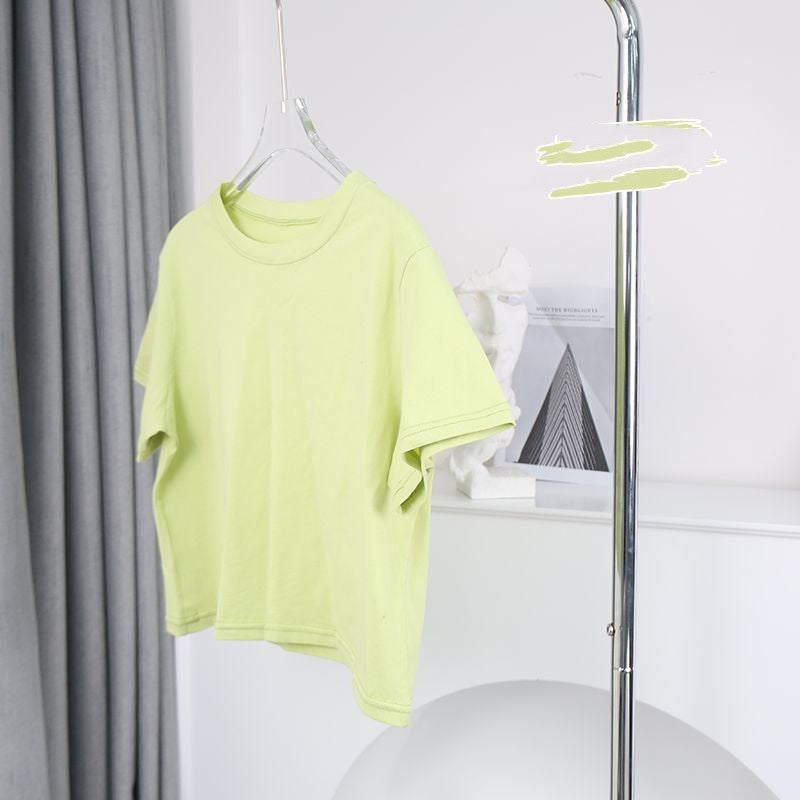 Cotton Round Neck Short Sleeved Top For Women