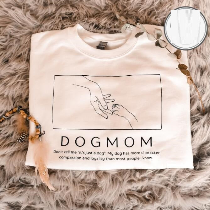 European And American Dog Mom Cool Comfort Printing Casual Round Neck Short Sleeves