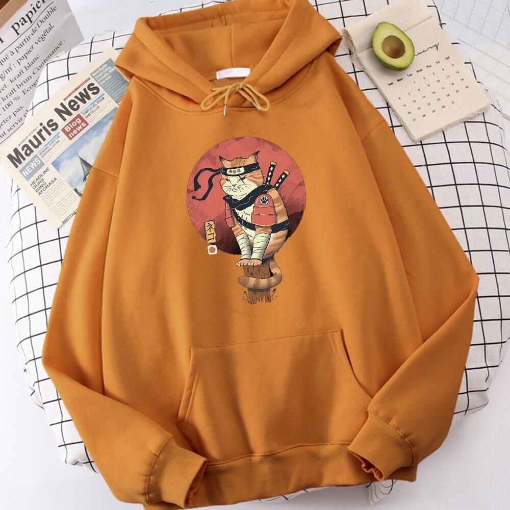 Cat Printing Hoodie Men Fashion Couple Hood