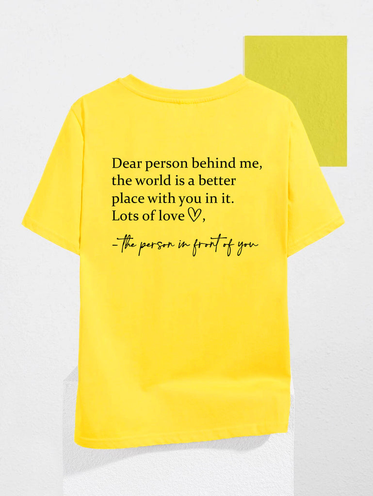 Round Neck Slogan Printed Short Sleeved T-shirt