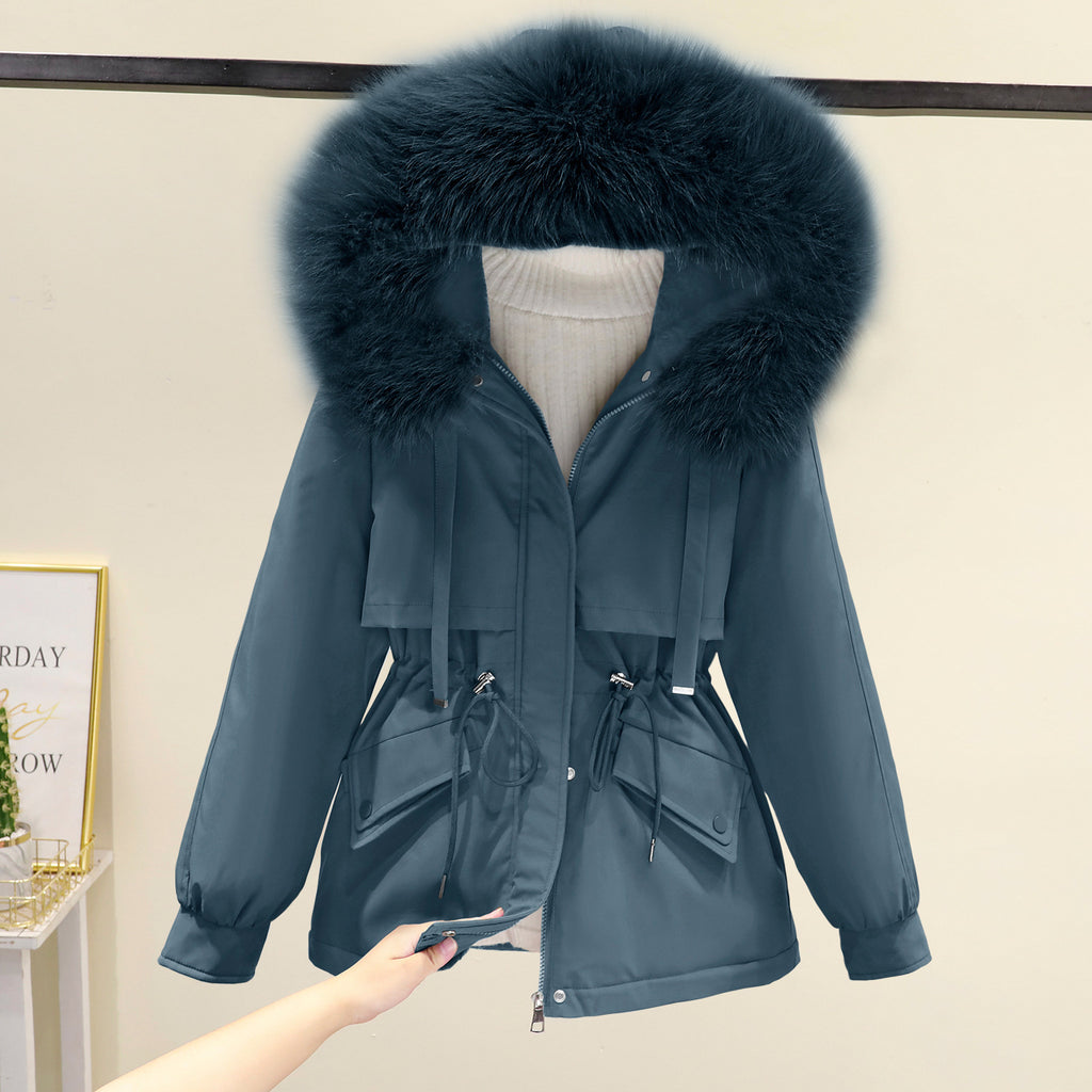 Korean Style Loose Cotton Short Fleece Parka