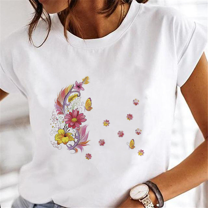 Street Personalized Feather Versatile T-shirt