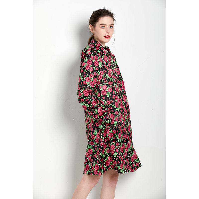 Rose Trench Coat Mid-length Women
