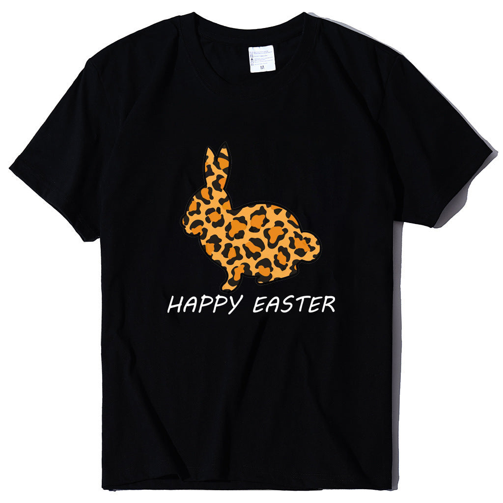 European And American Women's Easter Bunny Printed Short Sleeves