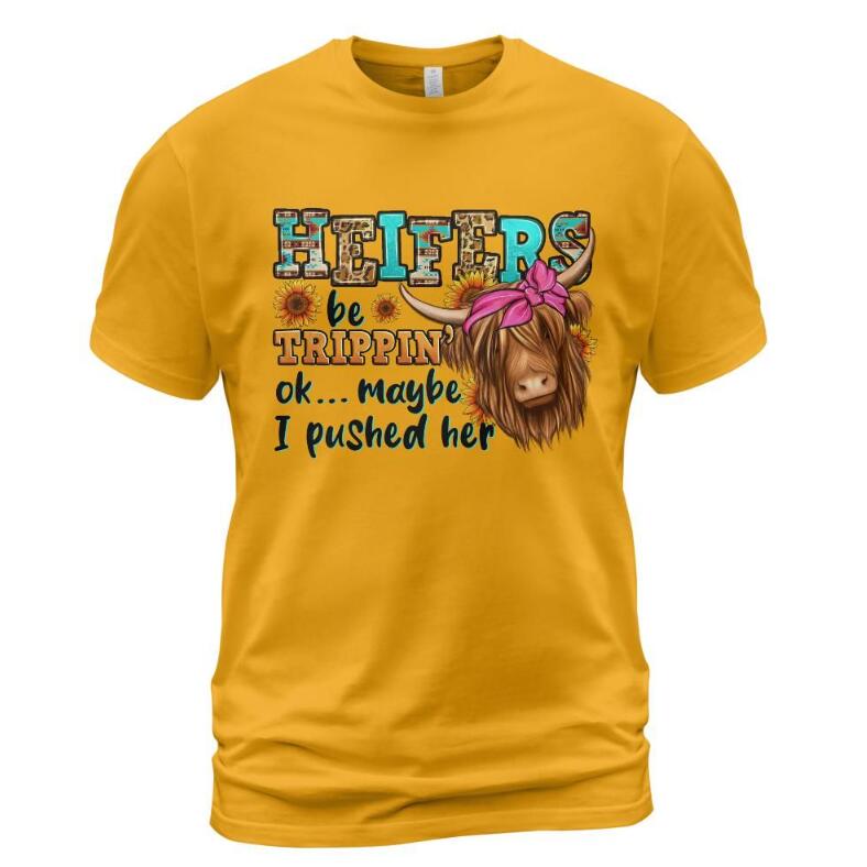European And American Heifers Be Trippin' Classic Unisex Printed Casual Round Neck Short Sleeves T-shirt