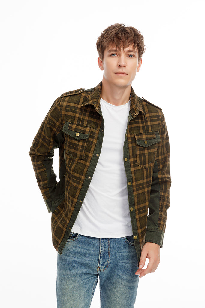 Men Plaid Jacket Casual Autumn Winter Jacket Men Slim Fit Jacket