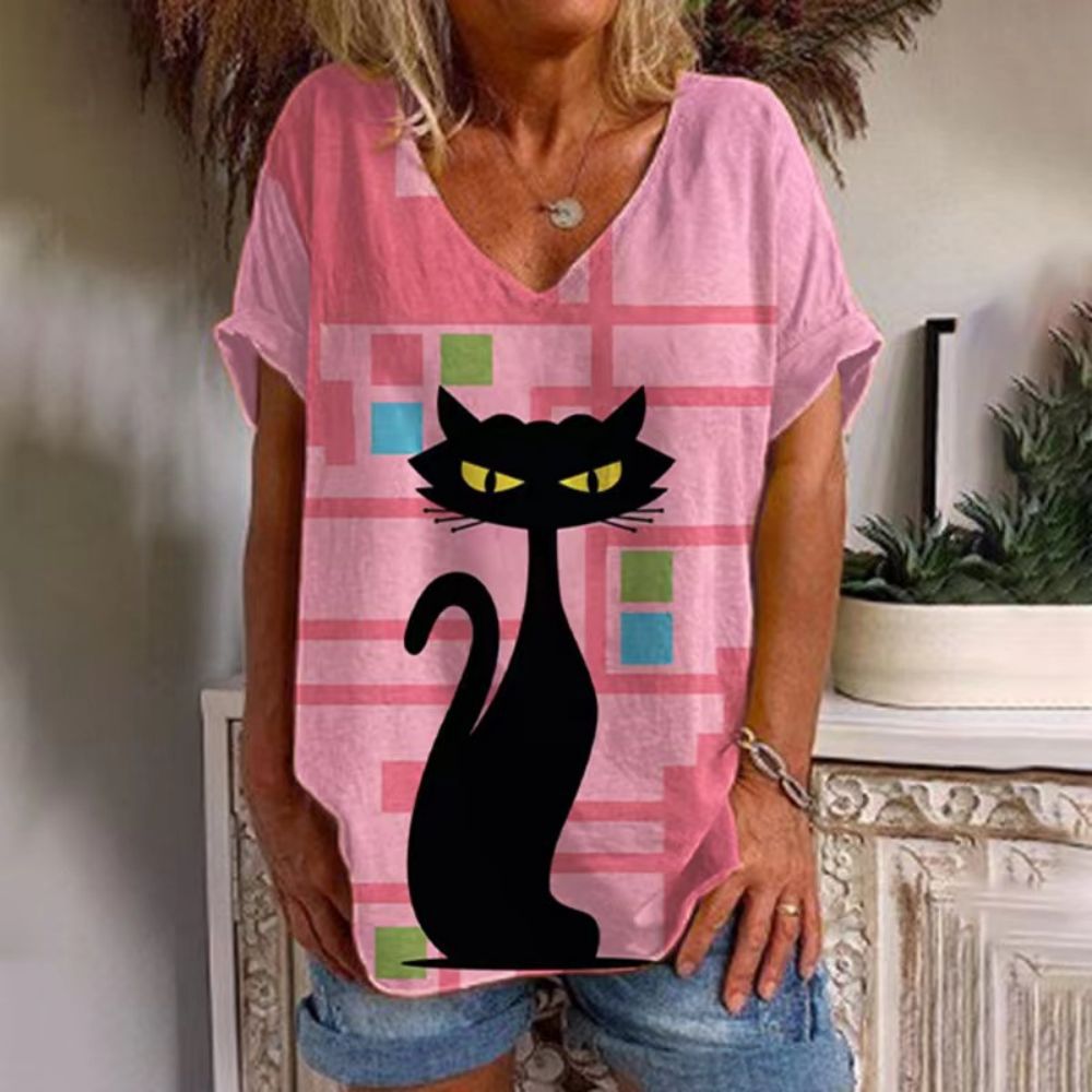 T-shirt Animal Print Casual Loose Street Trend