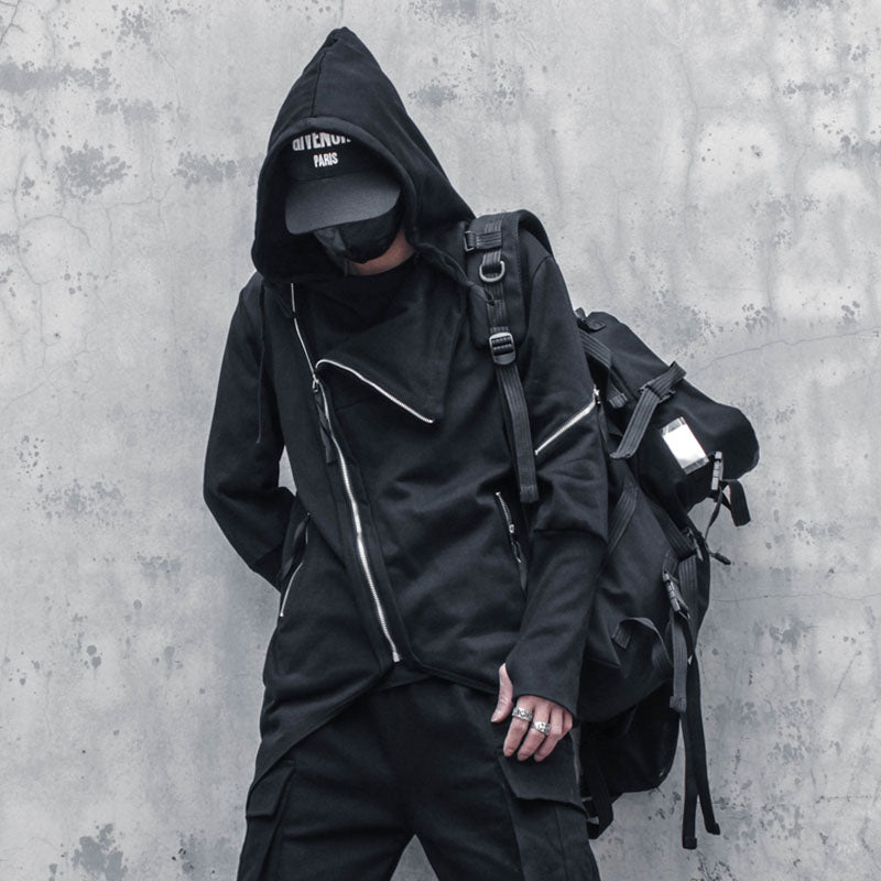 Dark Asymmetric Design Coat Gothic Trench Coat Men