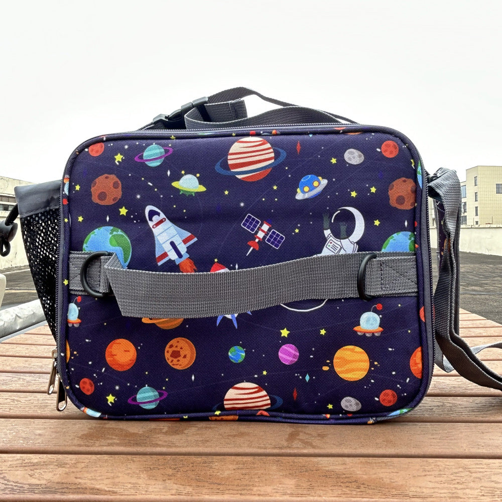 Crossbody Children Cartoon Lunch Bag Oxford Cloth Color Student Thermal Bag