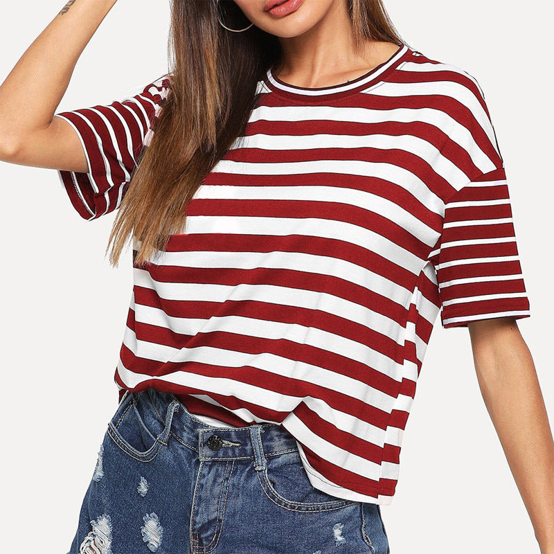 Women's Striped Paneled Loose Top