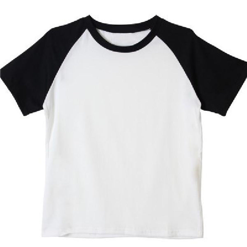 Short Sleeved T Shirt Women's Color Matching