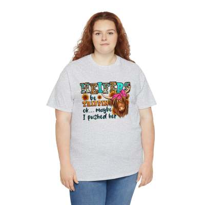 European And American Heifers Be Trippin' Classic Unisex Printed Casual Round Neck Short Sleeves T-shirt