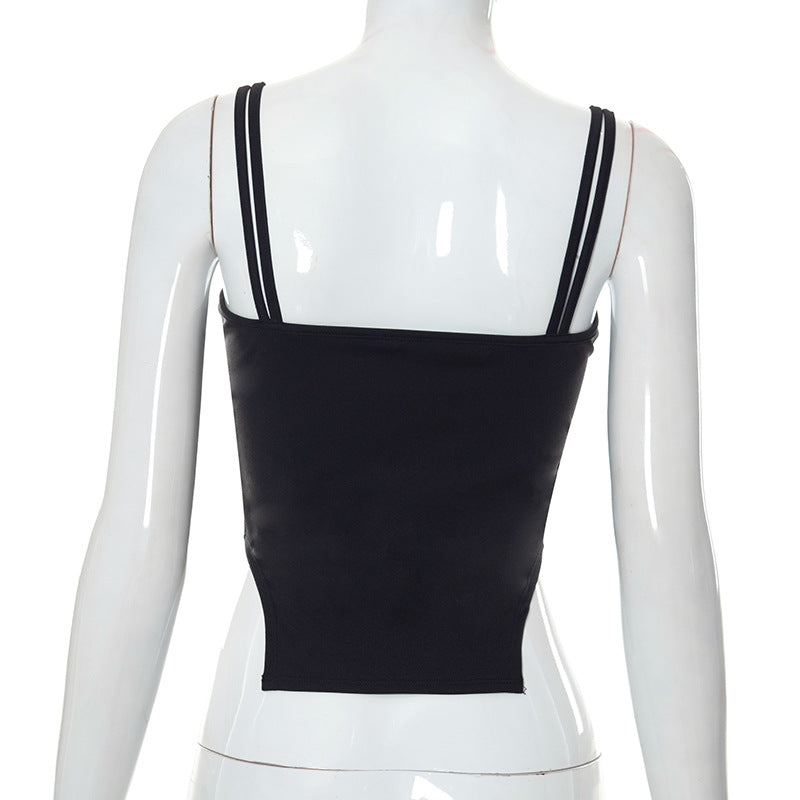 Lip Print Sling Pullover Sleeveless Female