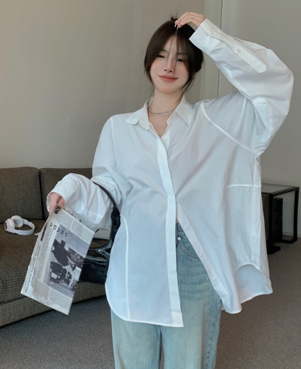 X115 Pure Desire Lazy Loose Design Sense เสื้อตัวบน