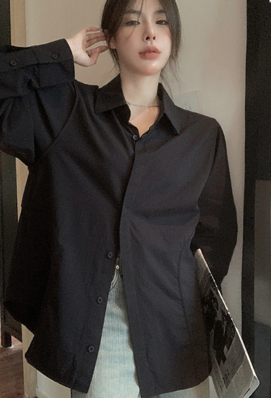 X115 Pure Desire Lazy Loose Design Sense เสื้อตัวบน