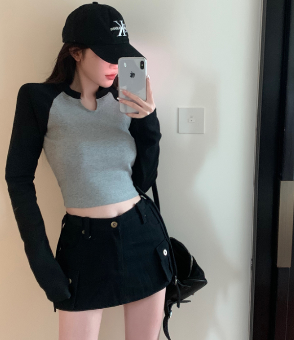 X121 เสื้อยืดคอวีแขนยาวผู้หญิง