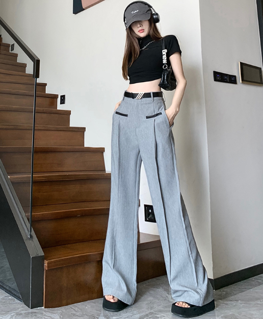 X347 suit wide-leg pants women's 2023 spring and summer new high-waisted Korean version