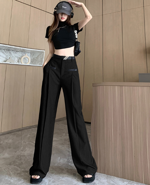 X347 suit wide-leg pants women's 2023 spring and summer new high-waisted Korean version