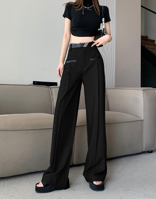 X347 suit wide-leg pants women's 2023 spring and summer new high-waisted Korean version