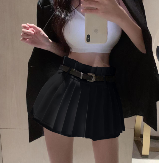 X247 culottes กางเกงขาสั้นเอวสูงกระชับสัดส่วนแบบใหม่สำหรับผู้หญิงพร้อมเข็มขัด