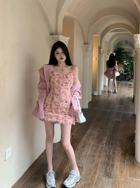 X584 แจคเกตสไตส์เกาหลีสีสวยสายหวาน เดรสสวยฟรุ้งฟริ้งมีสไตส์