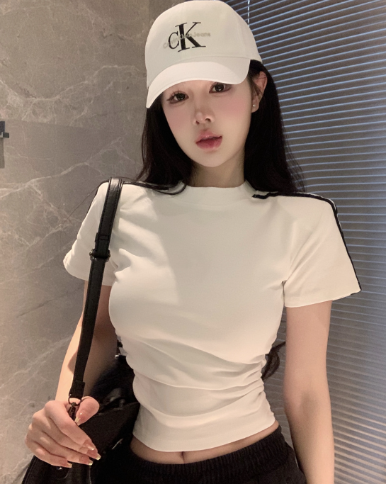 X505 ใหม่เสื้อยืดสั้นผู้หญิง