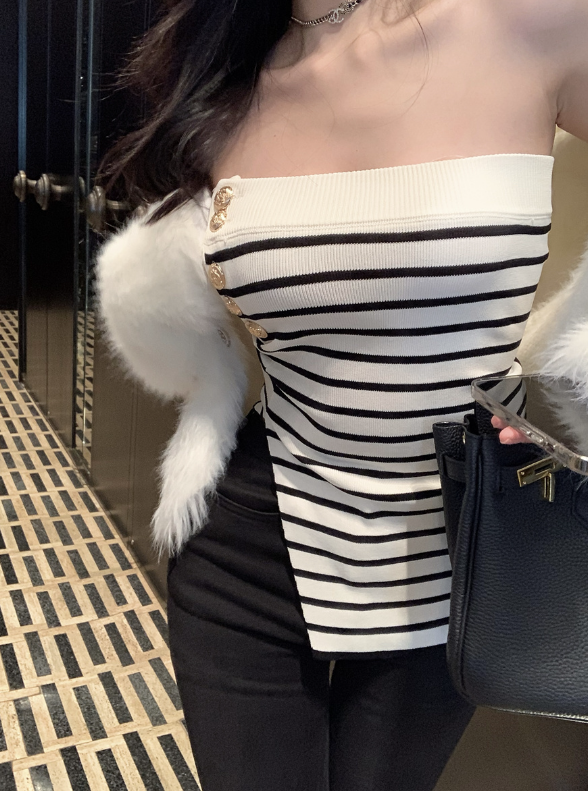 X596 shot tube top เสื้อถักผู้หญิง