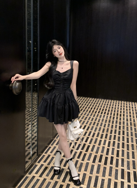 X462 New sweet high-level sense of high puff skirt dress