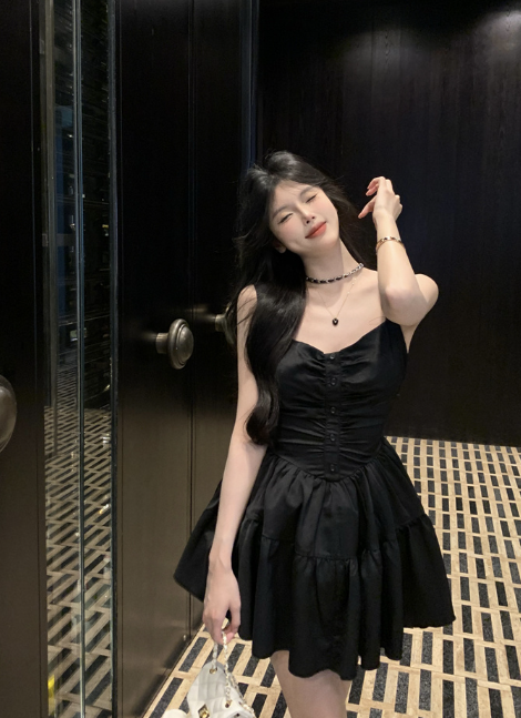 X462 New sweet high-level sense of high puff skirt dress
