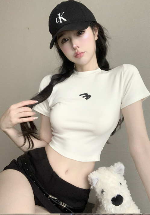 X515 เสื้อยืดแขนสั้นพิมพ์ลายสลิม