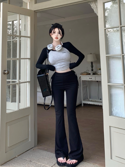 X468 เสื้อยืดแขนสั้นขายาว + กางเกงลำลองทรงสลิมฟิต