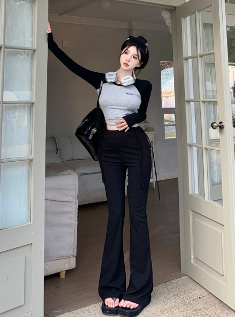 X468 เสื้อยืดแขนสั้นขายาว + กางเกงลำลองทรงสลิมฟิต