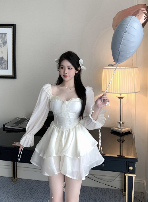 X525 spring dress super fairy เดรสสไตส์เกาหลีสวยน่ารัก