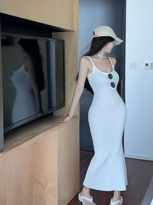 X545 Slim suspender dress niche long pure desire skirt