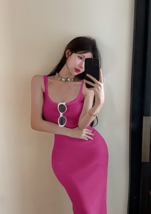 X545 Slim suspender dress niche long pure desire skirt