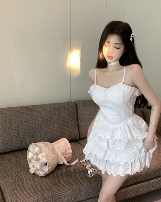 X400 ยิงความปรารถนาที่บริสุทธิ์ชุดแขวนลมเอวหญิง A-line กระโปรงฤดูใบไม้ผลิกระโปรงเค้กเล็กกระโปรงสั้น