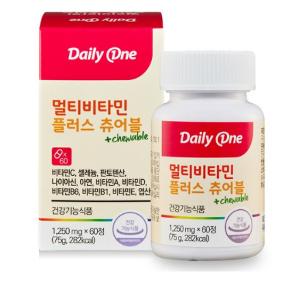 Daily One Multi-Vitamin Plus Chewable, 1,250mg*60tablets, 1ea