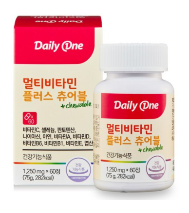 Daily One Multi-Vitamin Plus Chewable, 1,250mg*60tablets, 1ea
