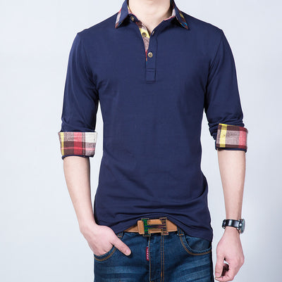 Spring And Autumn Cotton Long-sleeved T-shirt Men