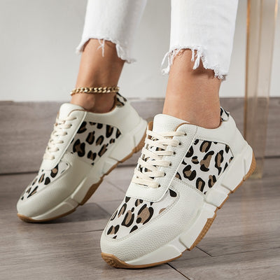 Leopard Sneakers Women White Running Sports Shoes