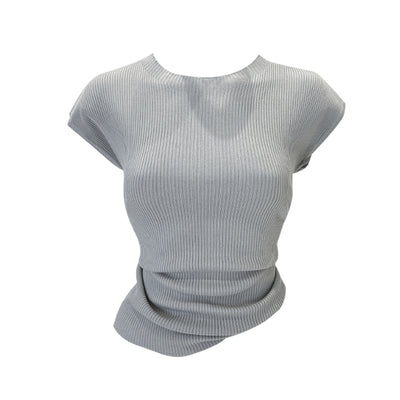Women's Elegant Strappy Shoulder Short Sleeve Knitwear
