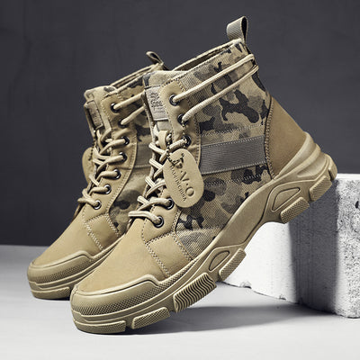 Camouflage Tooling Men Boots Casual Waterproof