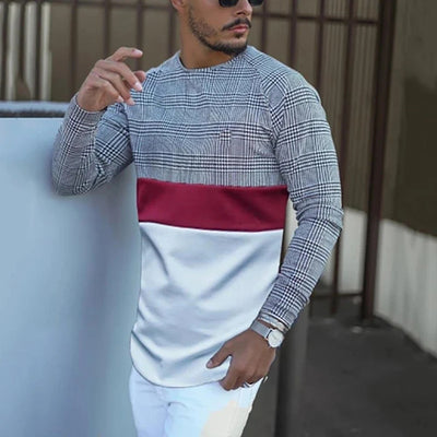 Fashion Long Sleeve Round Neck T-Shirt For Men
