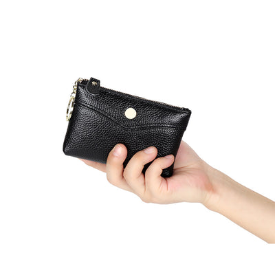 Short mini leather coin purse