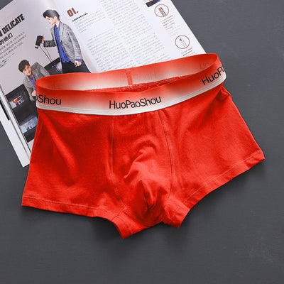 Solid Color Men's Boxer Men Panties Cotton Underpants Boxers
