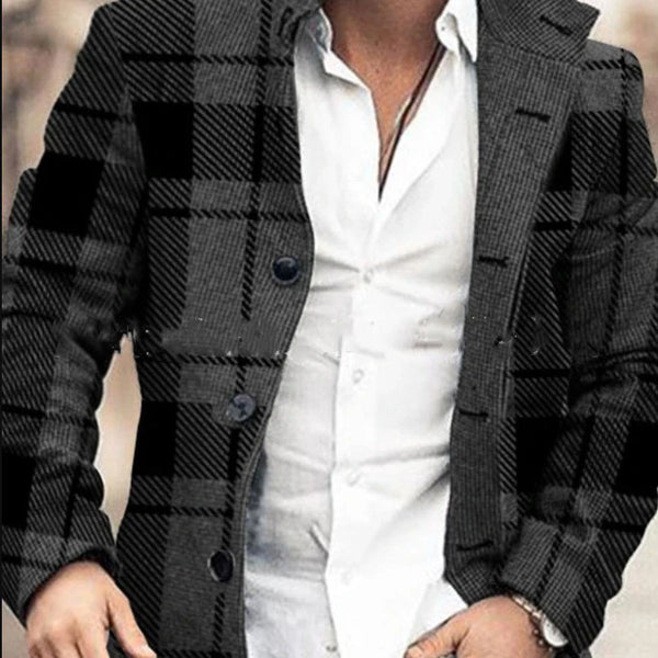Men Fashion Casual Jacket Mid Length Trench Coat
