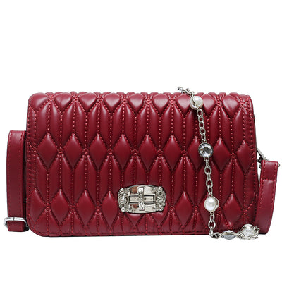 Womens Casual Braided Belt With Diamond-Encrusted Hand Bill Of Lading Shoulder Slung Banquet Bag
