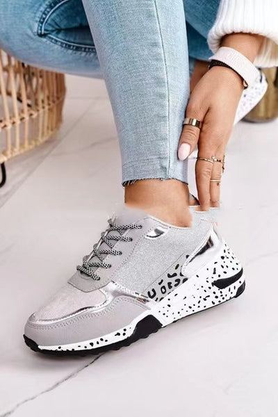 Women Sneakers Lace-Up Platform Sports Shoes
