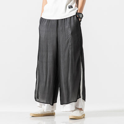 Loose and Comfortable Han Element Wide-leg Pants For Men