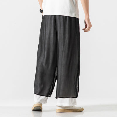 Loose and Comfortable Han Element Wide-leg Pants For Men